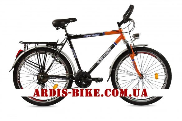 Велосипед ARDIS CITY CTB M 26" 21" Чорний/Помаранчевий (05021 М)