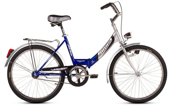 Велосипед ARDIS FOLD СК 24" с освещением 17" Серый/Синий (08071)