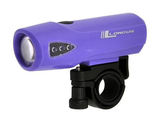 Світло переднє Longus1W LED 3 ф-ції фіолетовий
