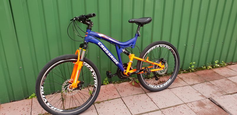 Велосипед CROSSRIDE NITRO 24" 17" Синий (0212), Салатовый, 17"